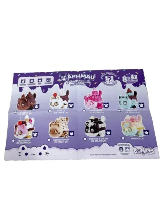 Aphmau MeeMeows 6" NEAPOLITAN Ice Cream Cat Plush - Picture 16 of 16